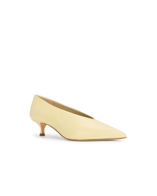 Le Monde Beryl Natural Babouche Leather Kitten Heel