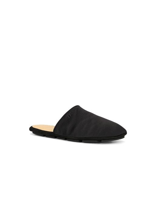 Tom Ford Black Satin Slipper