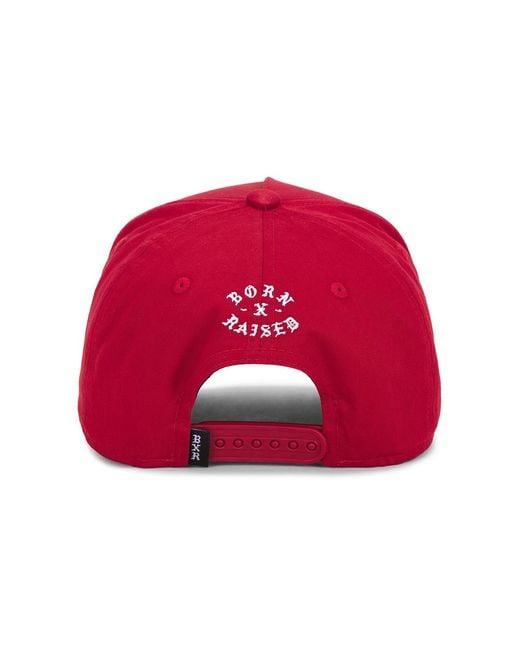 Born X Raised Red Paranoia Crest Snapback for men