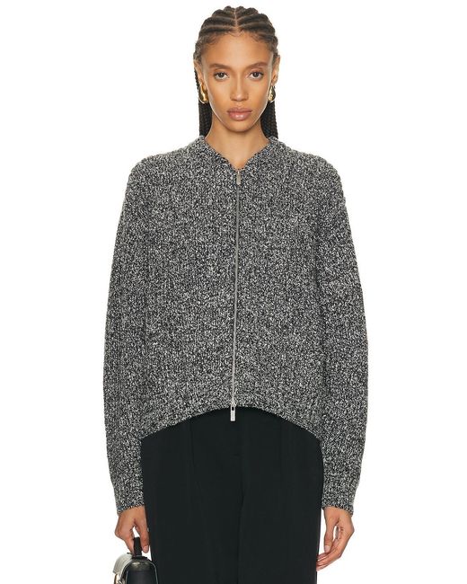 Helmut Lang Gray Marled Zip Up Sweater