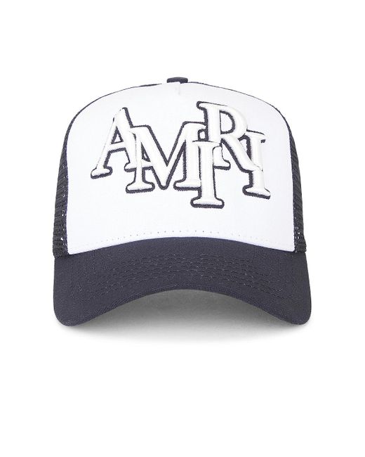 Amiri White Staggered Trucker Hat for men