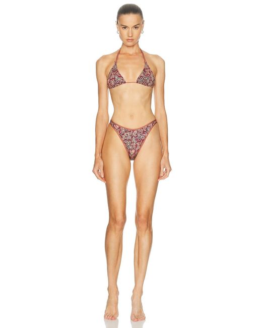 Heavy Manners Pink Double String Bikini Top