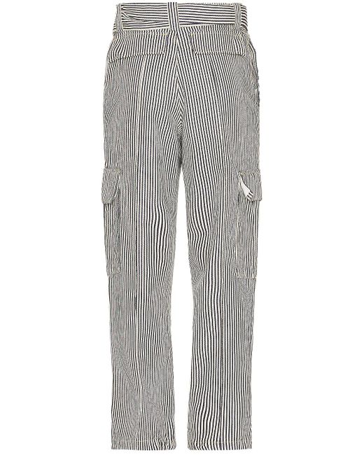 KENZO Gray Striped Army Straight Jeans for men