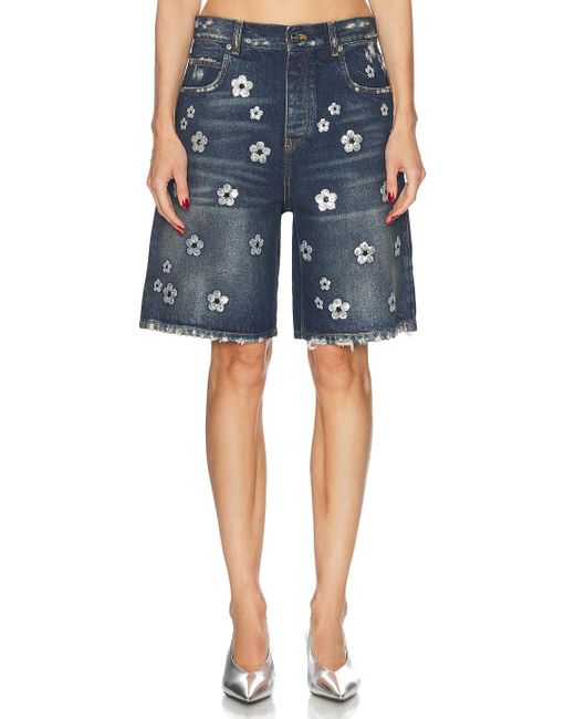 Marc Jacobs Blue Sequin Daisy Wide Leg Short
