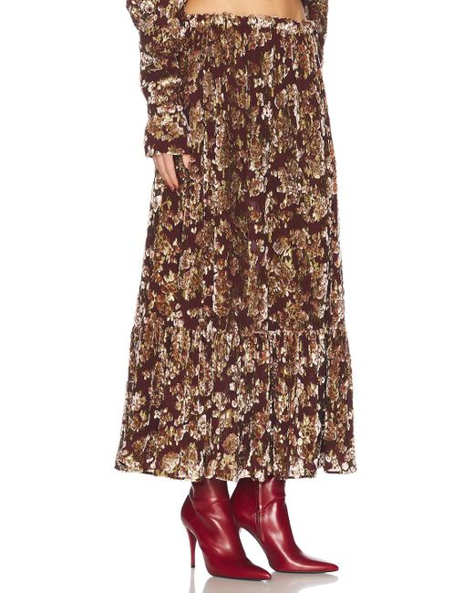Saint Laurent Brown High Waisted Midi Skirt