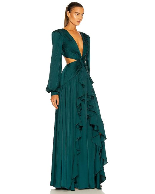 PATBO Satin Cut-out Plunge Gown in 