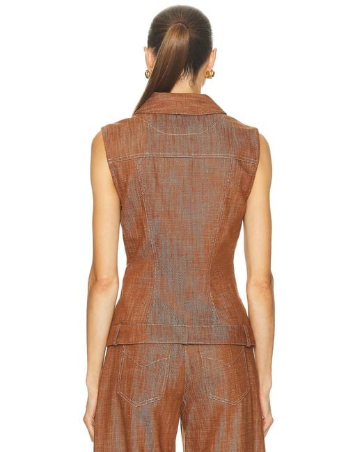 Matthew Bruch Brown Collared Button Down Vest