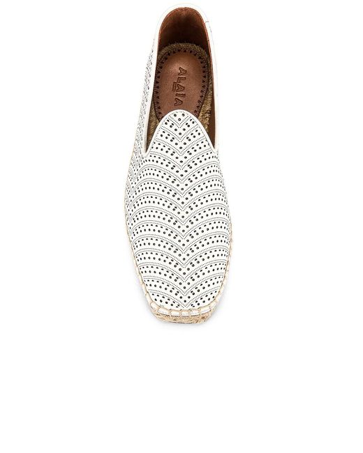Alaïa White Flat Espadrilles