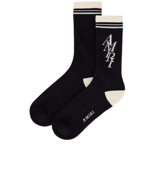 Amiri Black Ma Stripe Sock for men