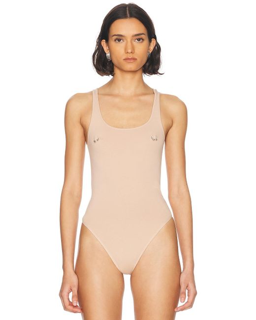 Mugler Blue Piercing Bodysuit