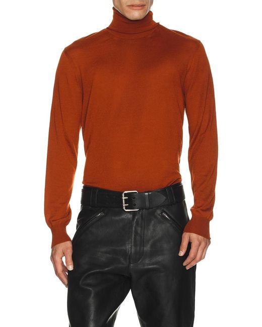 Saint Laurent Orange Turtle Neck for men