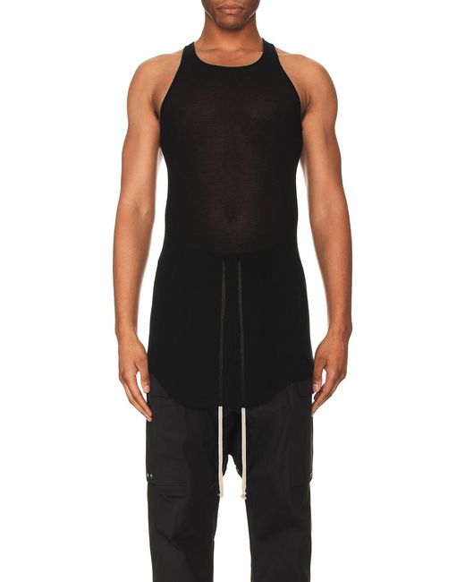 Rick Owens Black Basic Rib Tank for men