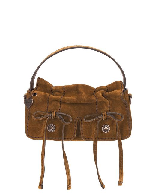 Acne Metallic Multipocket Micro Crossbody Suede Bag