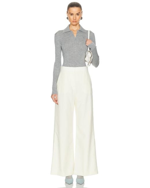 Givenchy White Low Waist Wide Leg Pant