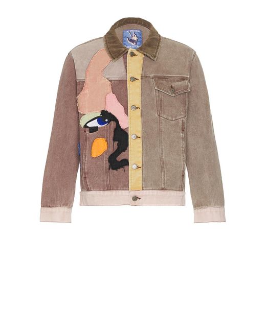 Kidsuper White Patchwork Face Colorblocked Twill Jacket for men