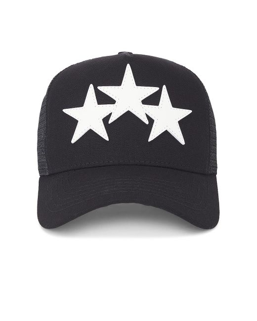 Amiri Black Three Star Trucker Hat for men
