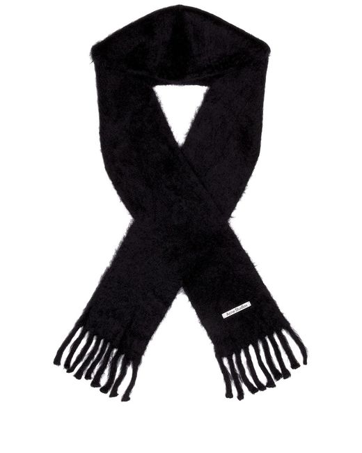 Acne Black Hooded Scarf