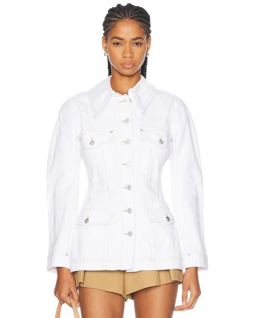 Givenchy White Tailored Denim Jacket