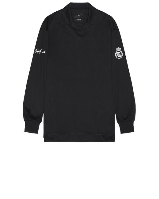 Y-3 Black X Real Madrid Long Sleeve Polo for men