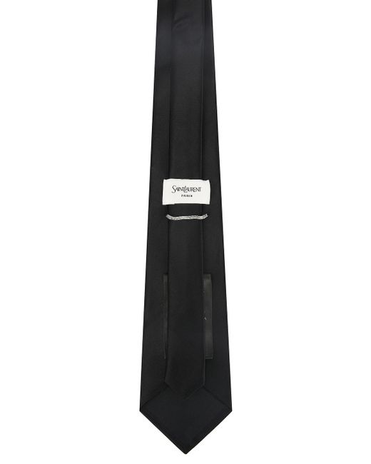 Saint Laurent Satin Tie in Black | Lyst