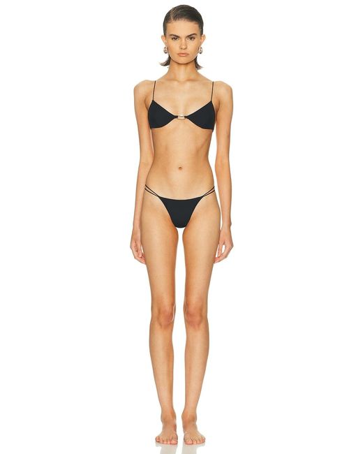 Ziah Black Hardware Petit Bikini Bottom