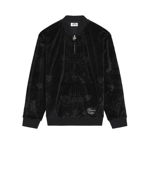 Pleasures Black Crest Velour Quarter Zip for men