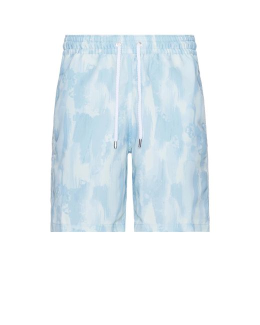 Frescobol Carioca Blue Board Seascape Print Swim Shorts for men