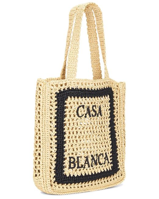 CASABLANCA Raffia Tote Bag in Metallic | Lyst
