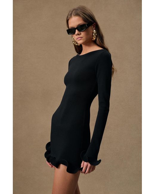 SAME Brown For Fwrd Ruffle Hem Mini Dress