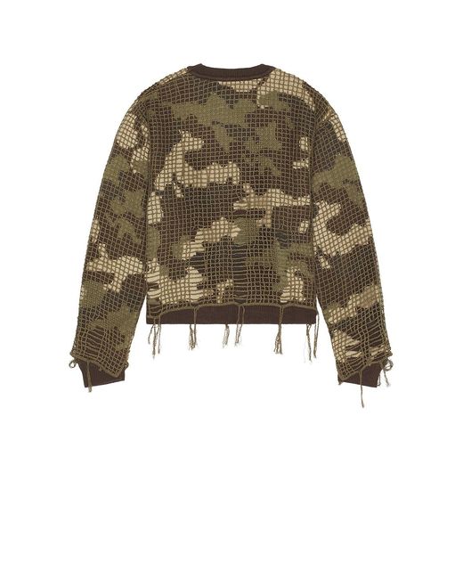 Kody Phillips Green Netted Sweater for men