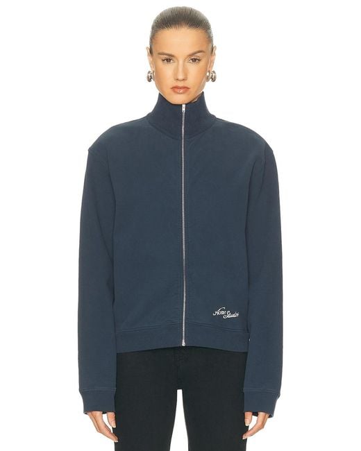 Acne Blue Zip Sweatshirt