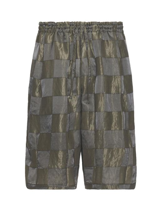 Needles Gray H.d.p. Bright Cloth Checker Shorts for men