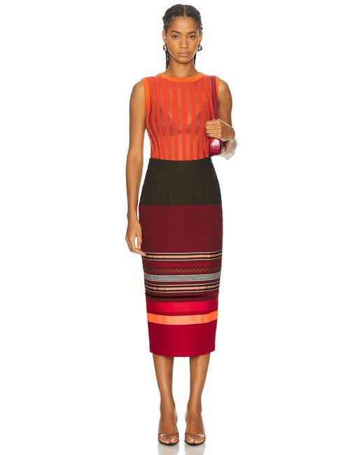 Christopher John Rogers Red Pleated Shell Top