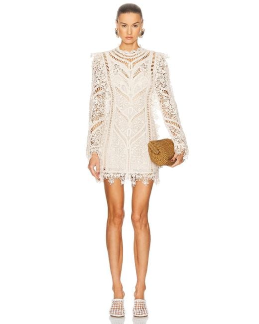 Zimmermann White Illuminate Cornelli Mini Dress