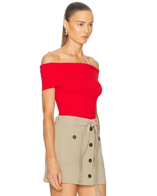 Givenchy Red Off The Shoulder Top