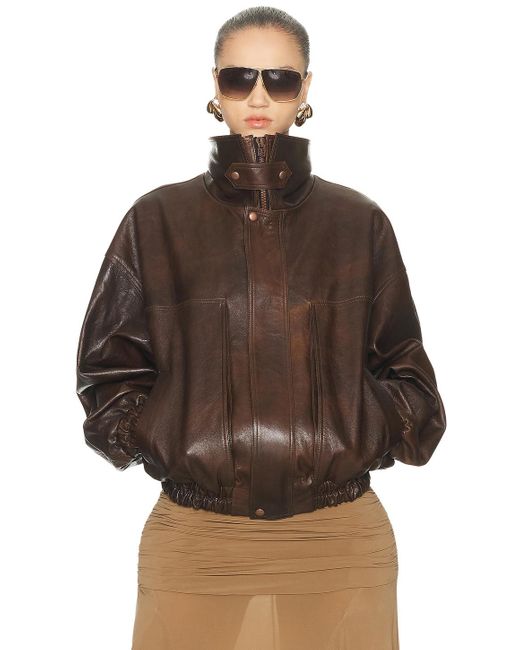 Magda Butrym Brown Aviator Jacket