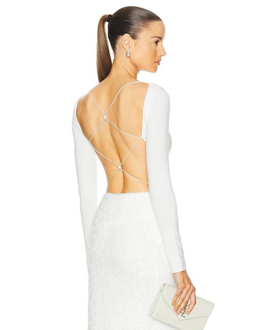 Sans Faff White Bamboo Cross Back Bodysuit