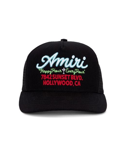 Amiri Black Neon Lights Trucker Hat for men