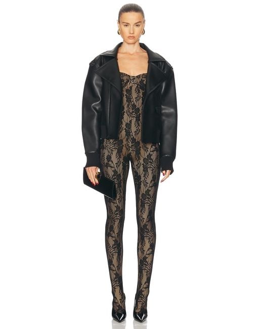 Norma Kamali Black Mini Moto Jacket