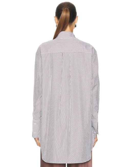 Comme Si Gray Mandrin Collar Tunic Top