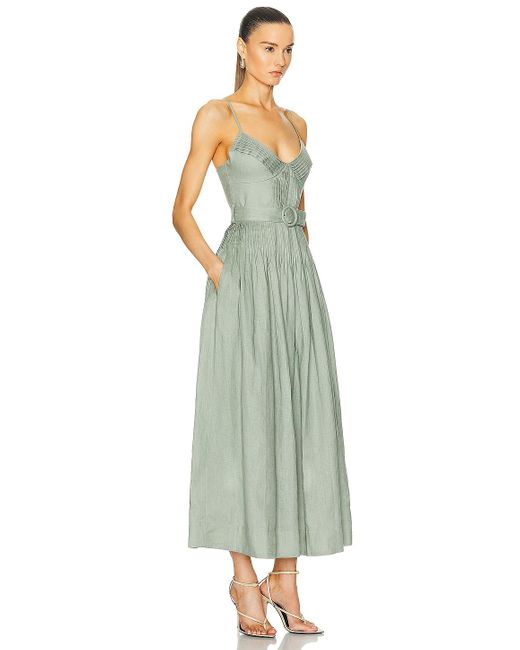 Nicholas Green Mireille Belted Pintuck Midi Dress