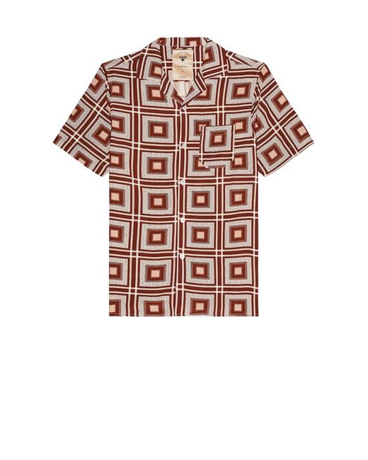 Oas Brown Viscose Shirts for men