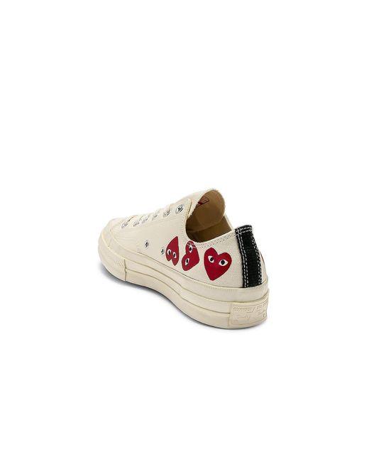 COMME DES GARÇONS PLAY White Chuck 70 Ox "Multi Hearts" Sneakers