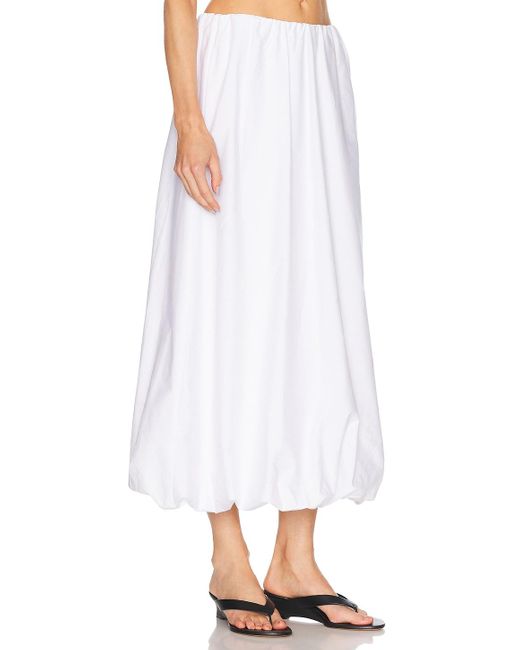 Enza Costa White Poplin Bubble Skirt