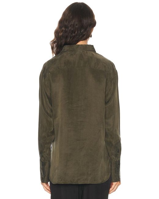 Helmut Lang Green Fluid Drape Shirt