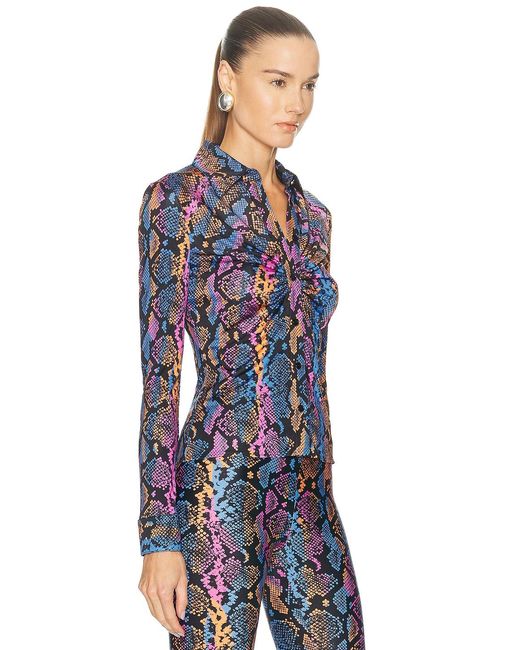 Versace Blue Python Print Top