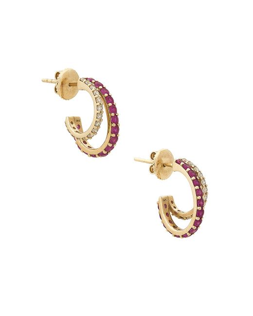 Siena Jewelry Metallic Double Huggie Earrings