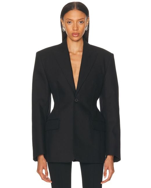 Wardrobe NYC Black Drill Contour Blazer