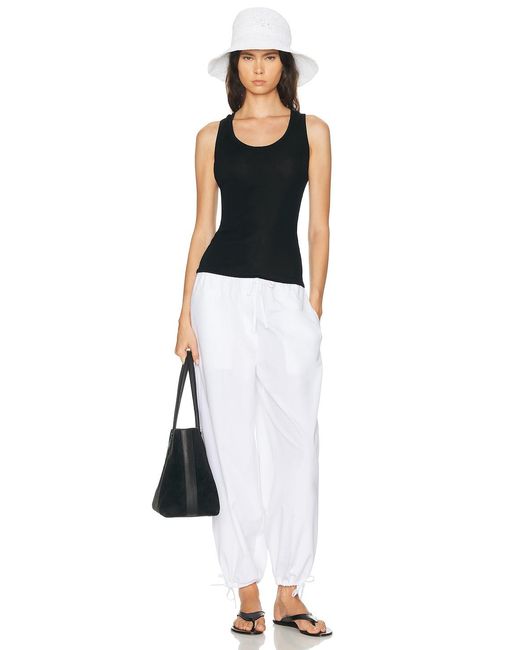 Totême  White Drawstring Cotton Trouser