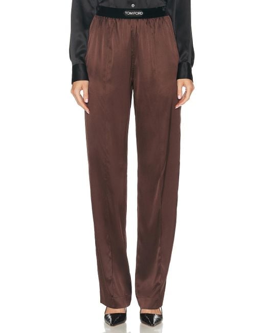 Tom Ford Brown Satin Pj Pant